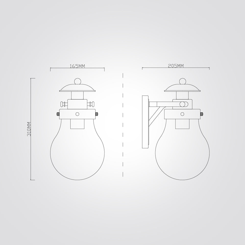 מנורת קיר גינה חוץ נסרין| דגם C