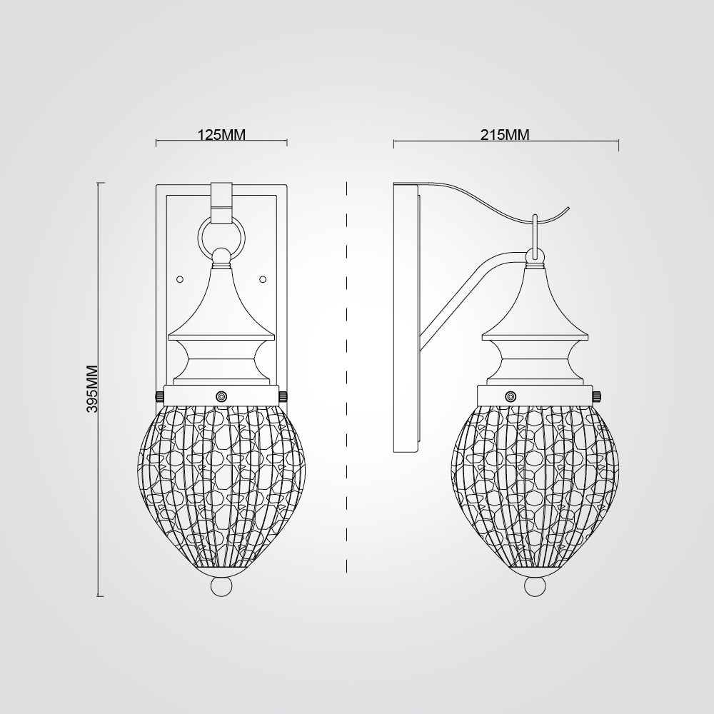 מנורת קיר גינה חוץ קמר| דגם A