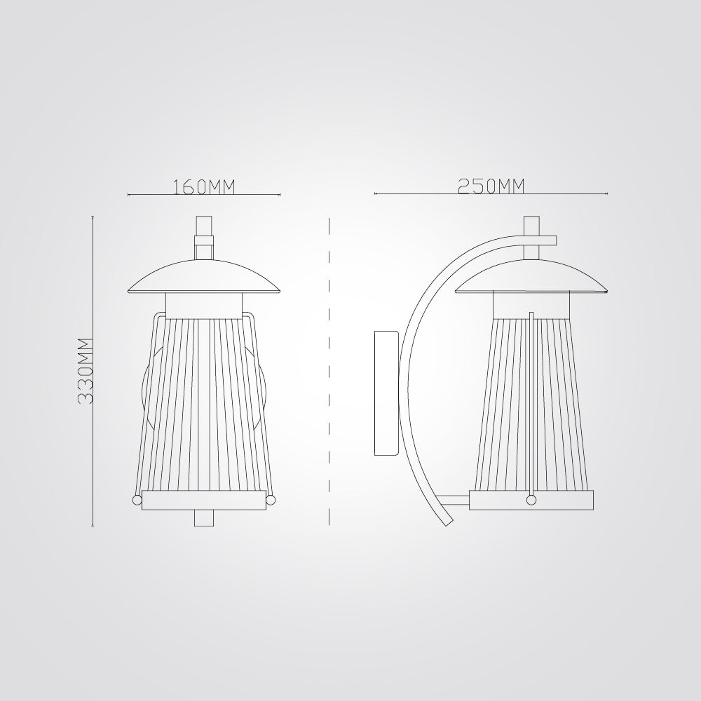 מנורת קיר גינה חוץ קמר| דגם C