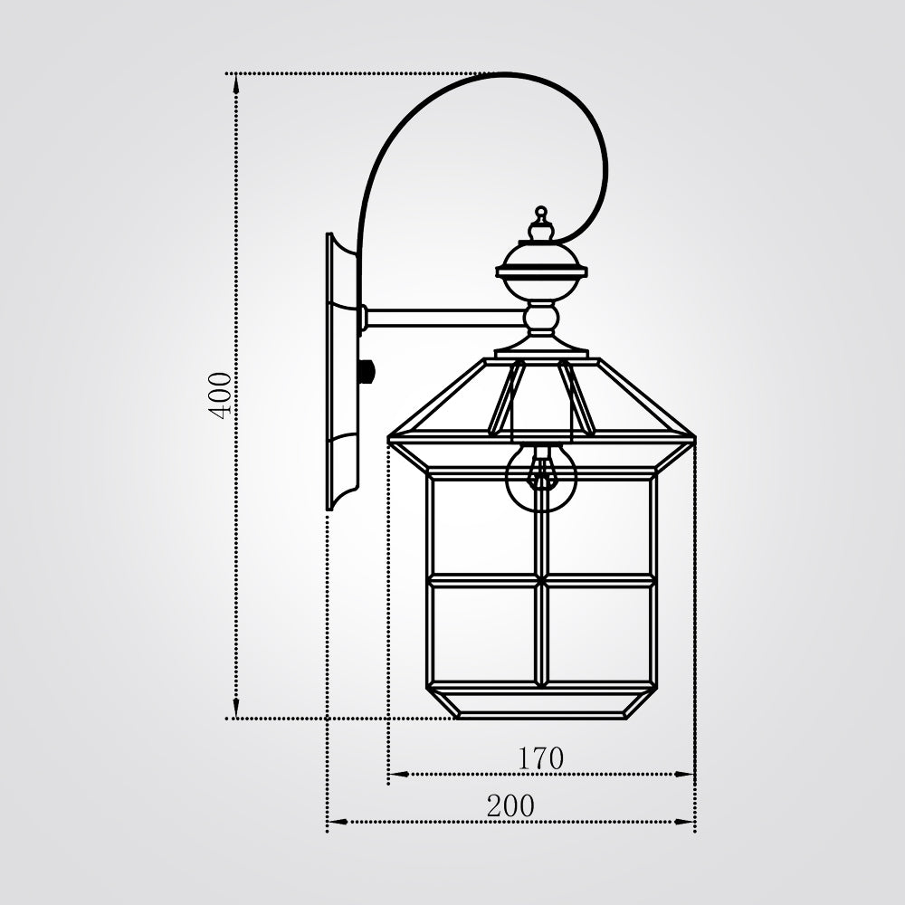 מנורת קיר גינה חוץ רייסר| פליז