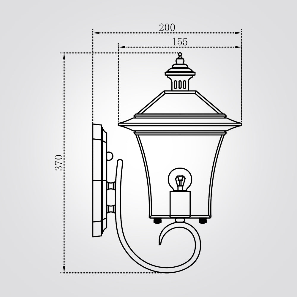 מנורת קיר גינה חוץ טריוס| פליז