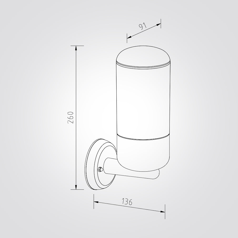 מנורת קיר גינה חוץ בולי| שחור