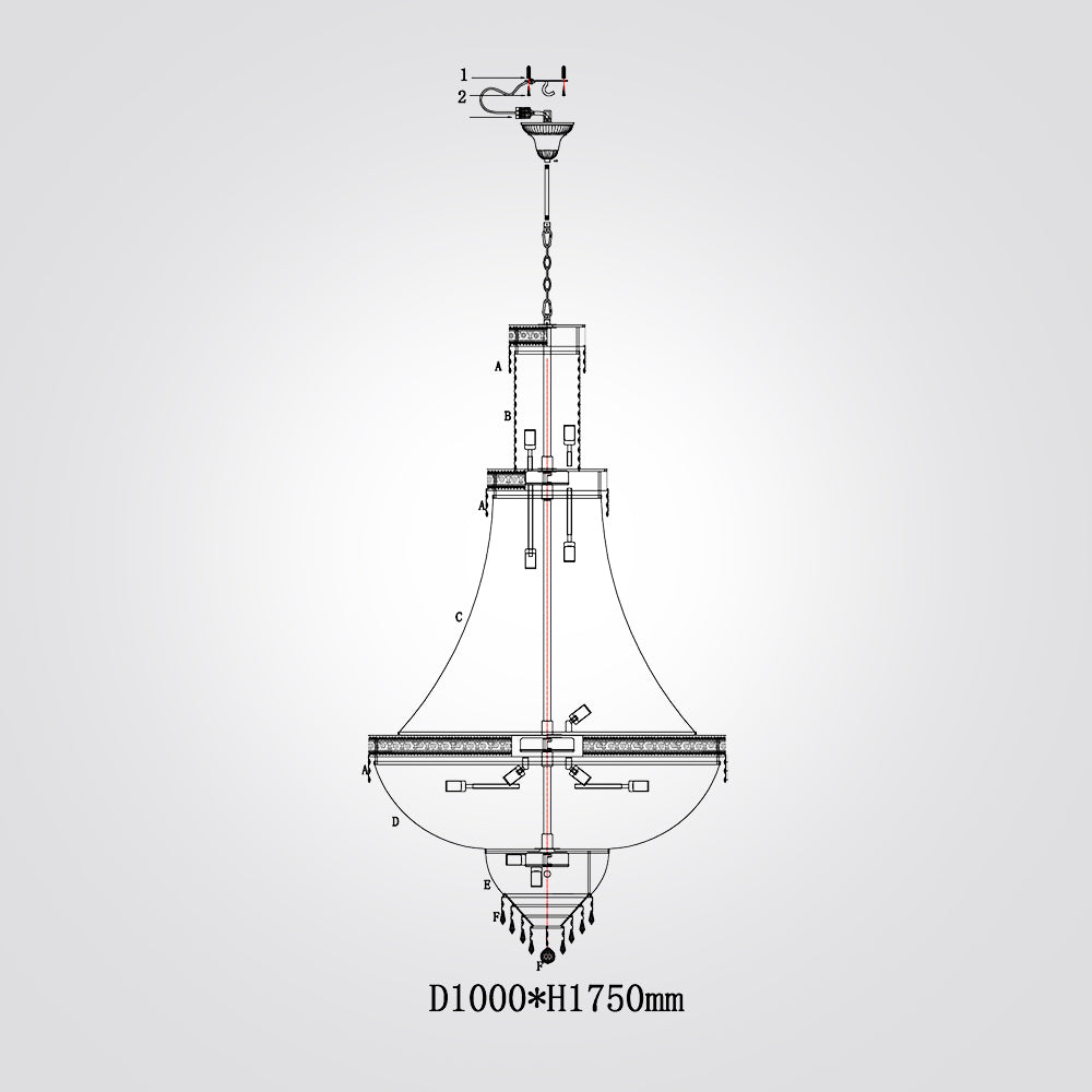 מנורת תליה יוקרתית ביסמוט קריסטל דגם|B