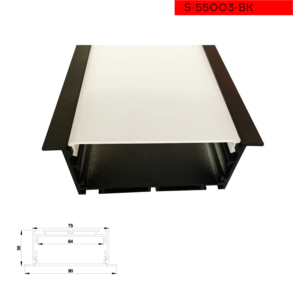 פרופיל תאורה אלומיניום שקוע 90X35MM