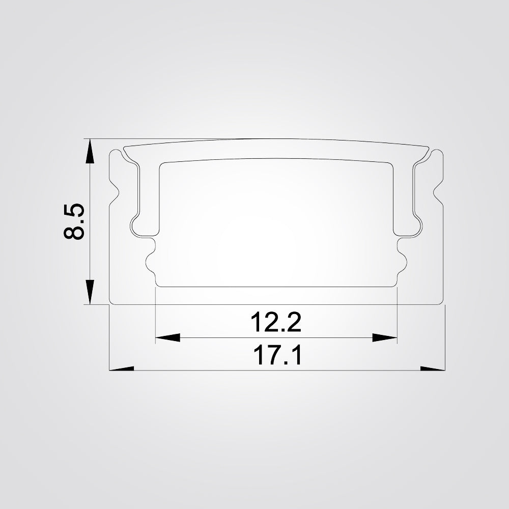 פרופיל תאורה חיצוני אלומיניום 17.1X8