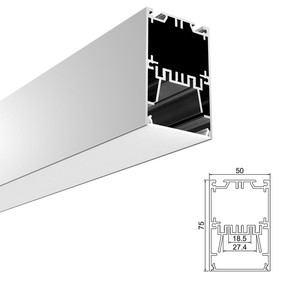 פרופיל תאורה אלומיניום חיצוני 50X75