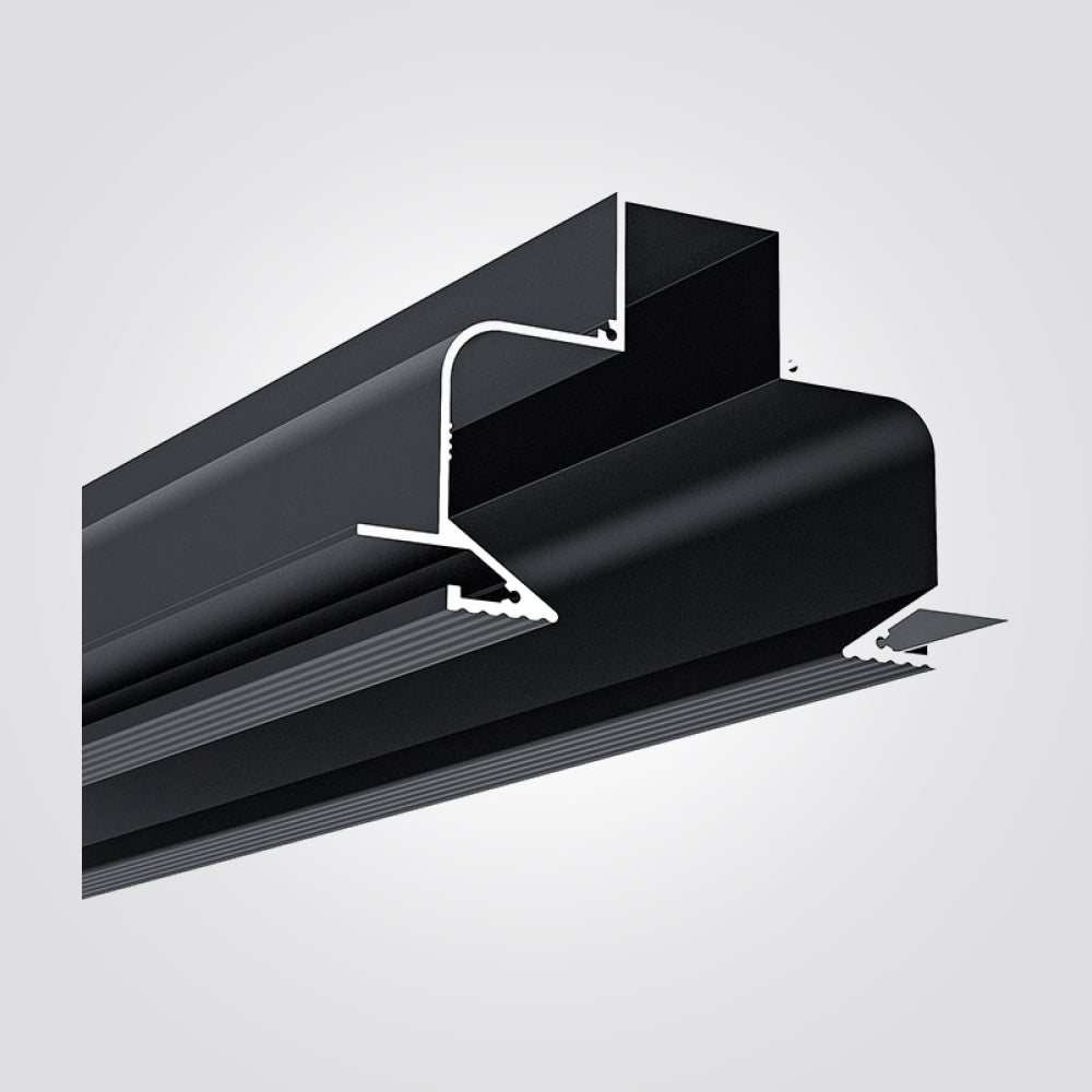 פרופיל תאורה פעמון שקוע כולל כולל פס צבירה שחור|לבן