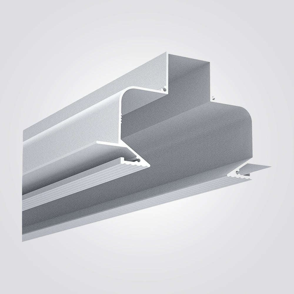 פרופיל תאורה פעמון שקוע כולל כולל פס צבירה שחור|לבן