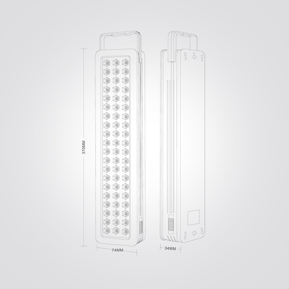 תאורת לד חירום נטענת-60 נורות לד