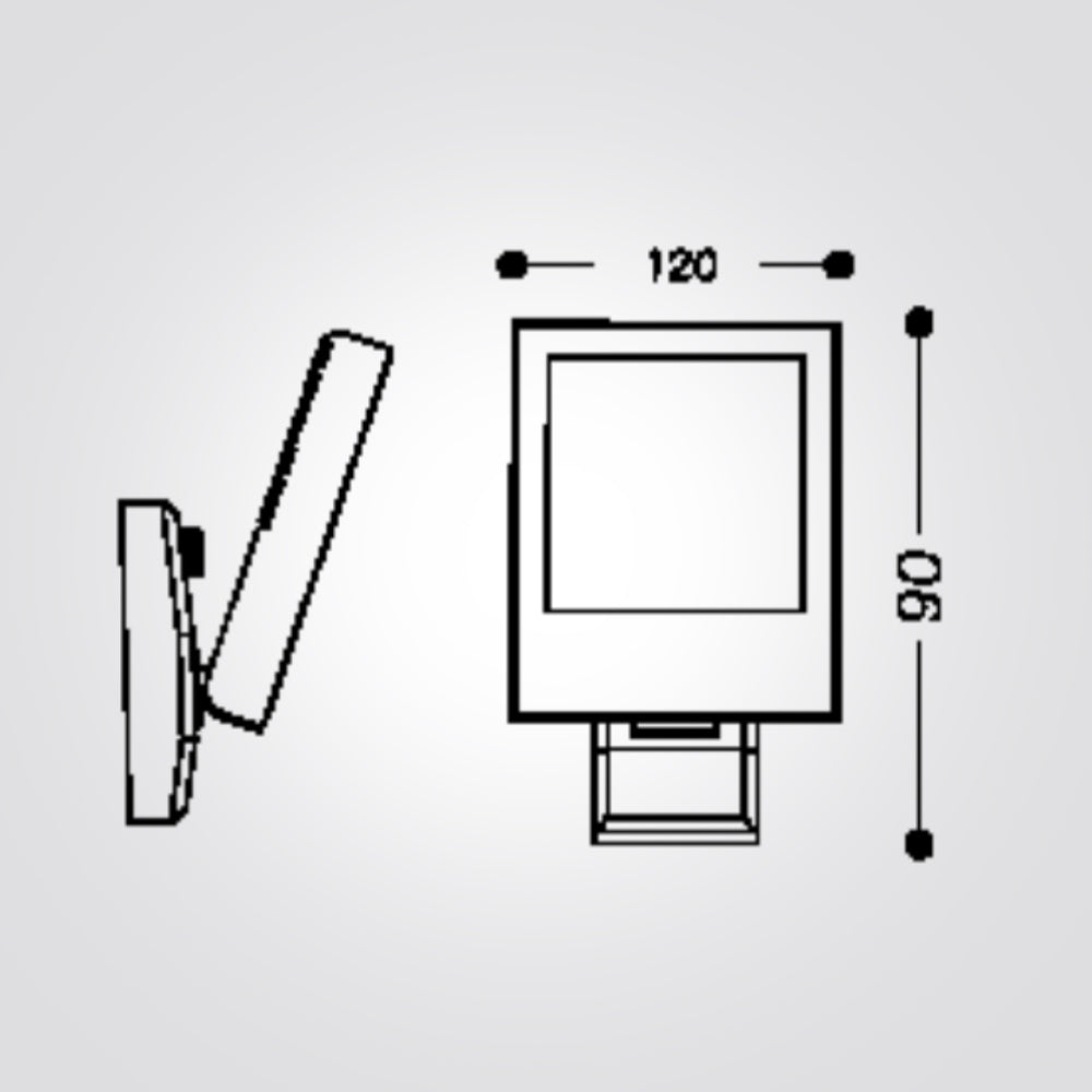 מנורת קיר גינה חוץ לד פרוג'קטור סקופ| אפור