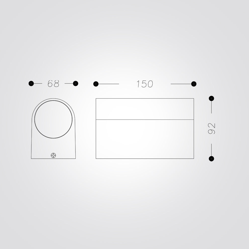 מנורת קיר גינה חוץ אפ-דאון טד שחור| לבן| אפור| GU10