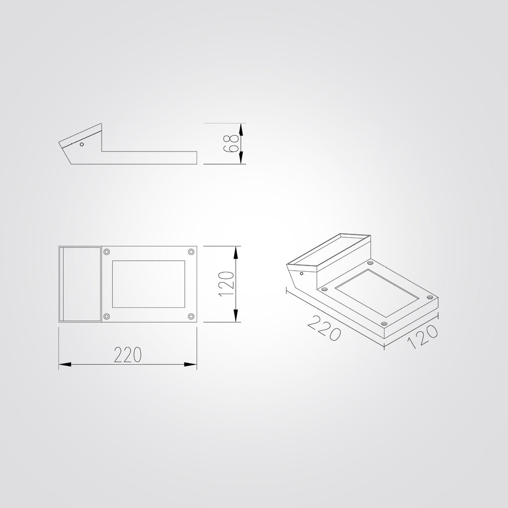 מנורת קיר גינה חוץ לד נסיה| אפור