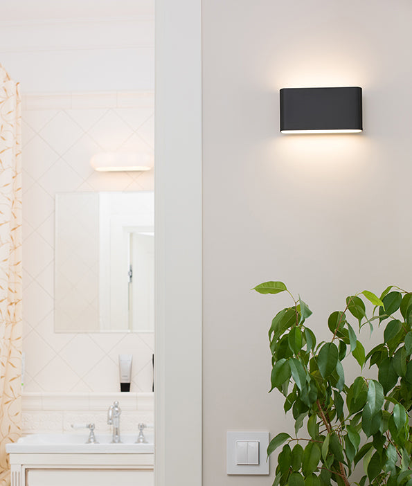 מנורת קיר גינה חוץ אפ-דאון לד סגל שחור| לבן| אפור