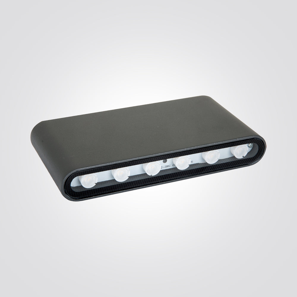 מנורת קיר גינה חוץ אפ-דאון לד סגל שחור| לבן| אפור