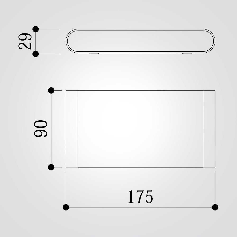 מנורת קיר גינה חוץ אפ-דאון לד סגל שחור| לבן| אפור