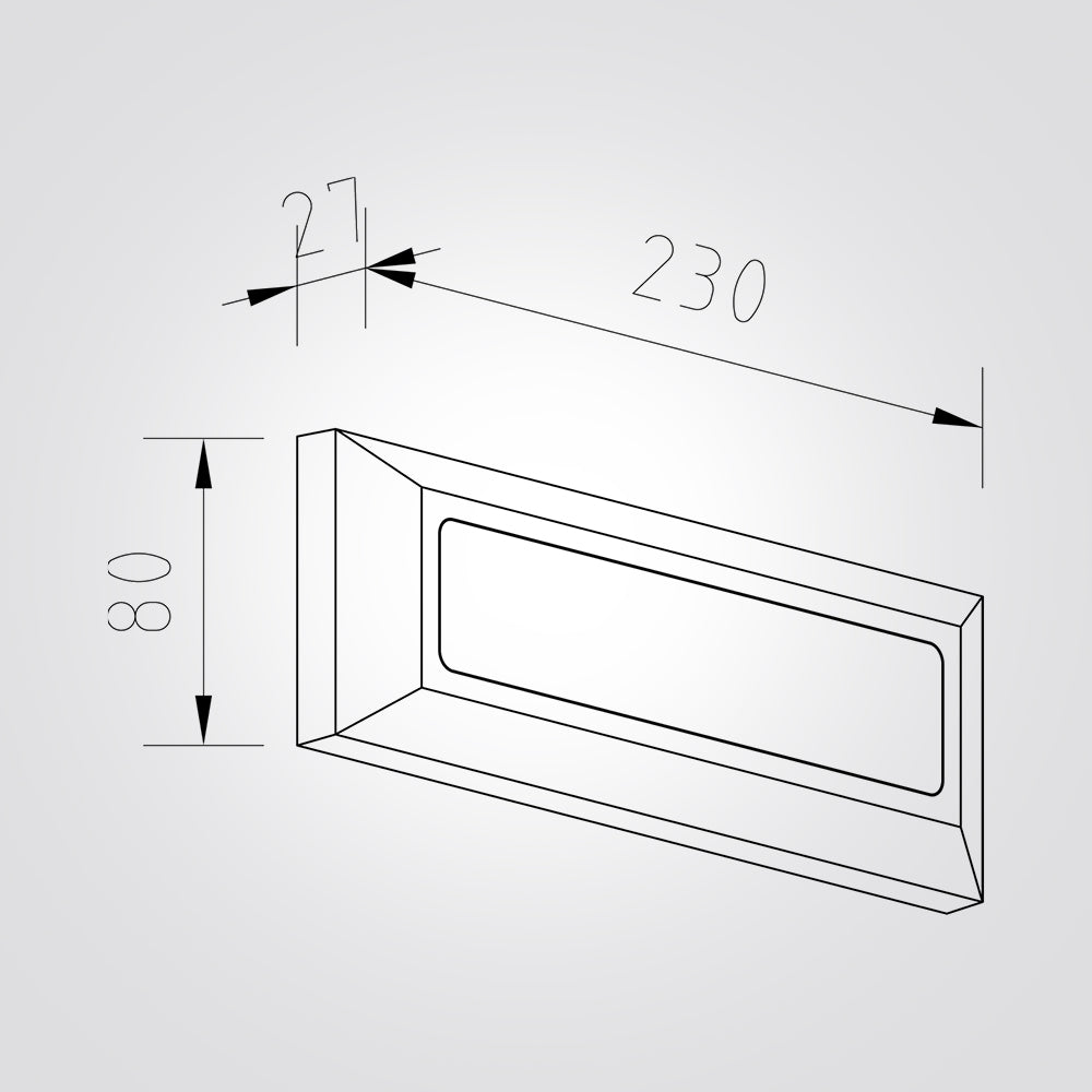 מנורת קיר חומה מלבני 3.8W| CCT| IP65| שחור| לבן| אפור