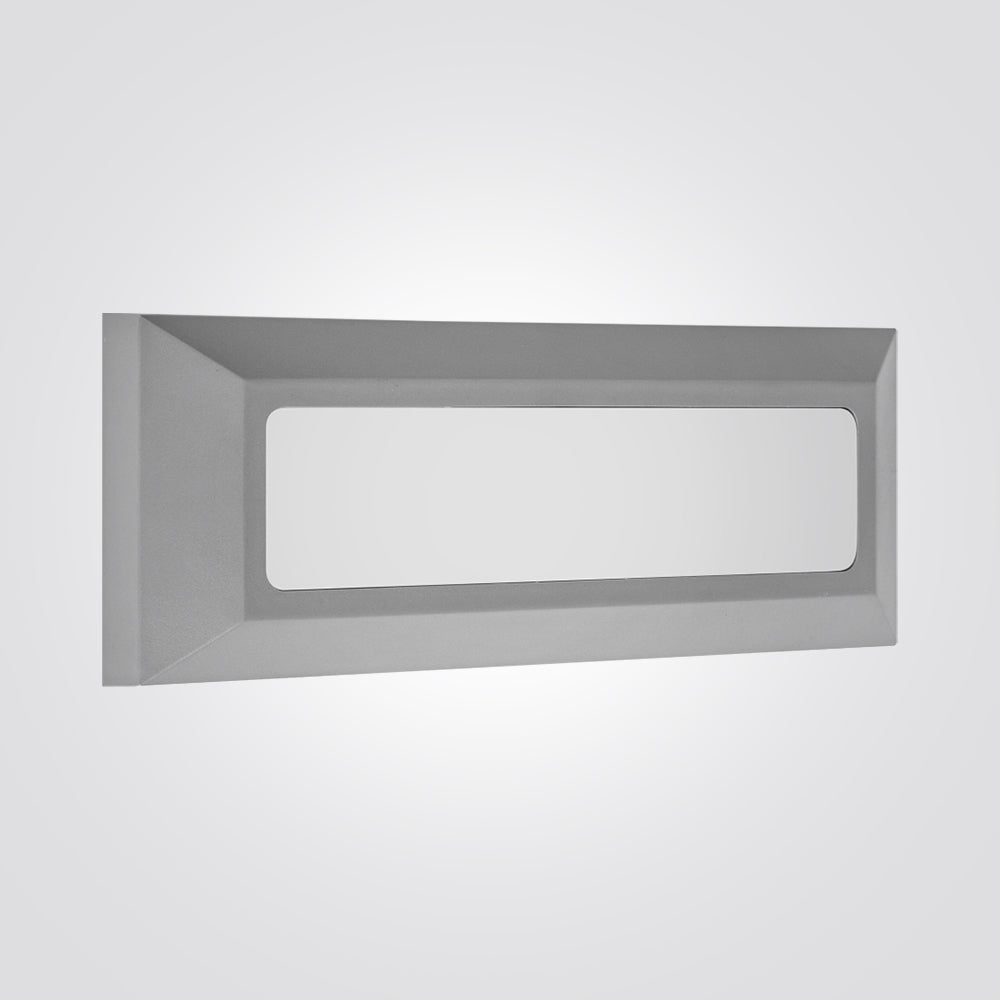 מנורת קיר חומה מלבני 3.8W|גוון אור כחול| IP65| לבן| אפור