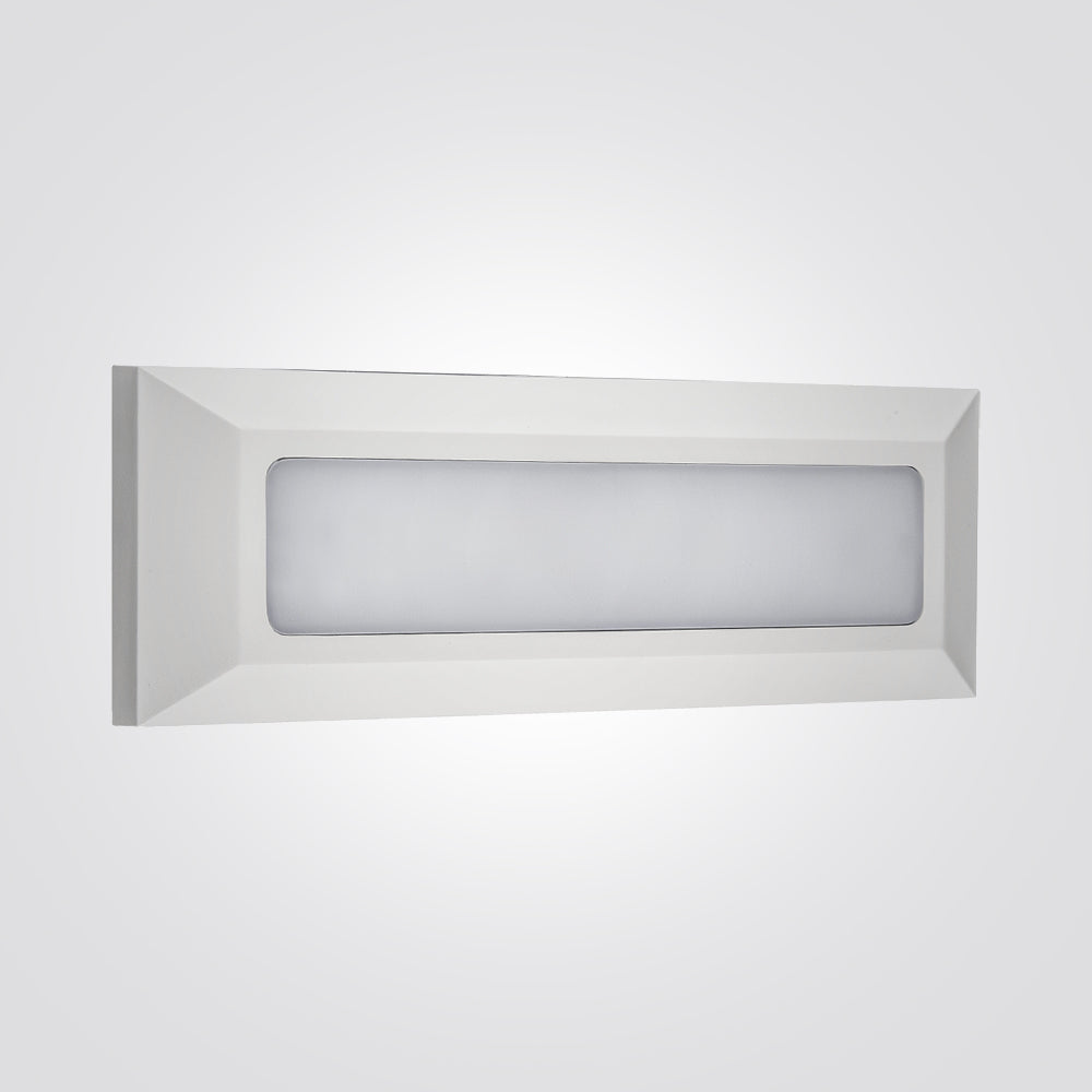 מנורת קיר חומה מלבני 3.8W|גוון אור כחול| IP65| לבן| אפור