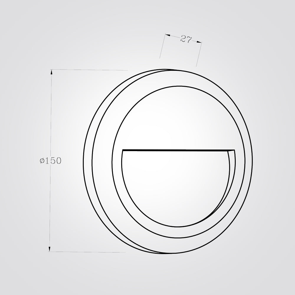 מנורת קיר חומה עגול רפפה 3W| CCT| IP65| שחור| לבן| אפור