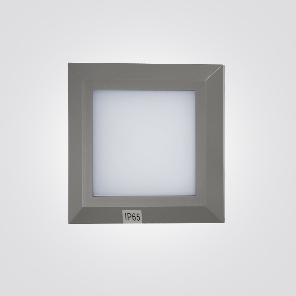 מנורת קיר חומה מרובע 3W| CCT| IP65| שחור| לבן| אפור