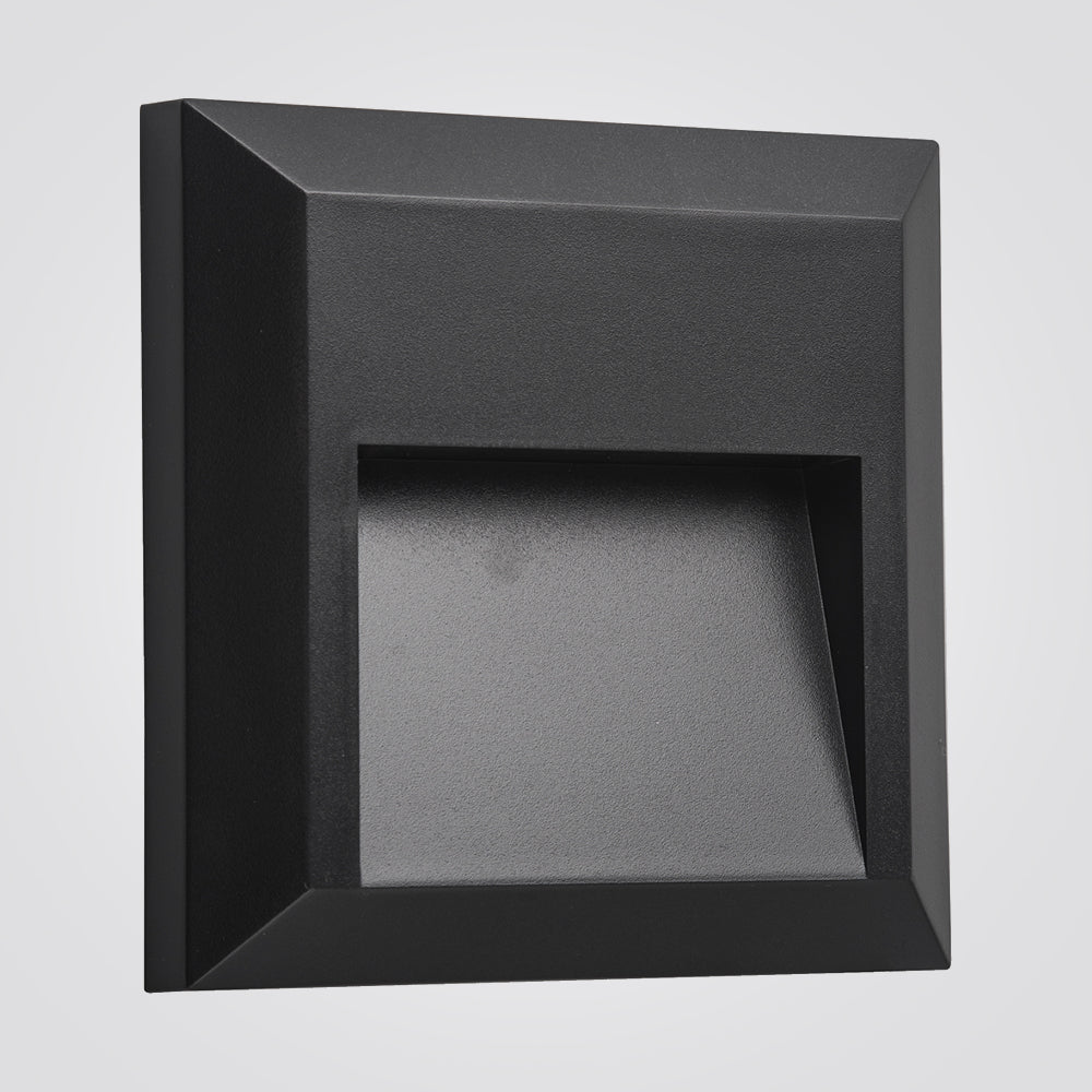 מנורת קיר חומה מרובע רפפה 3W| CCT| IP65| שחור| לבן| אפור