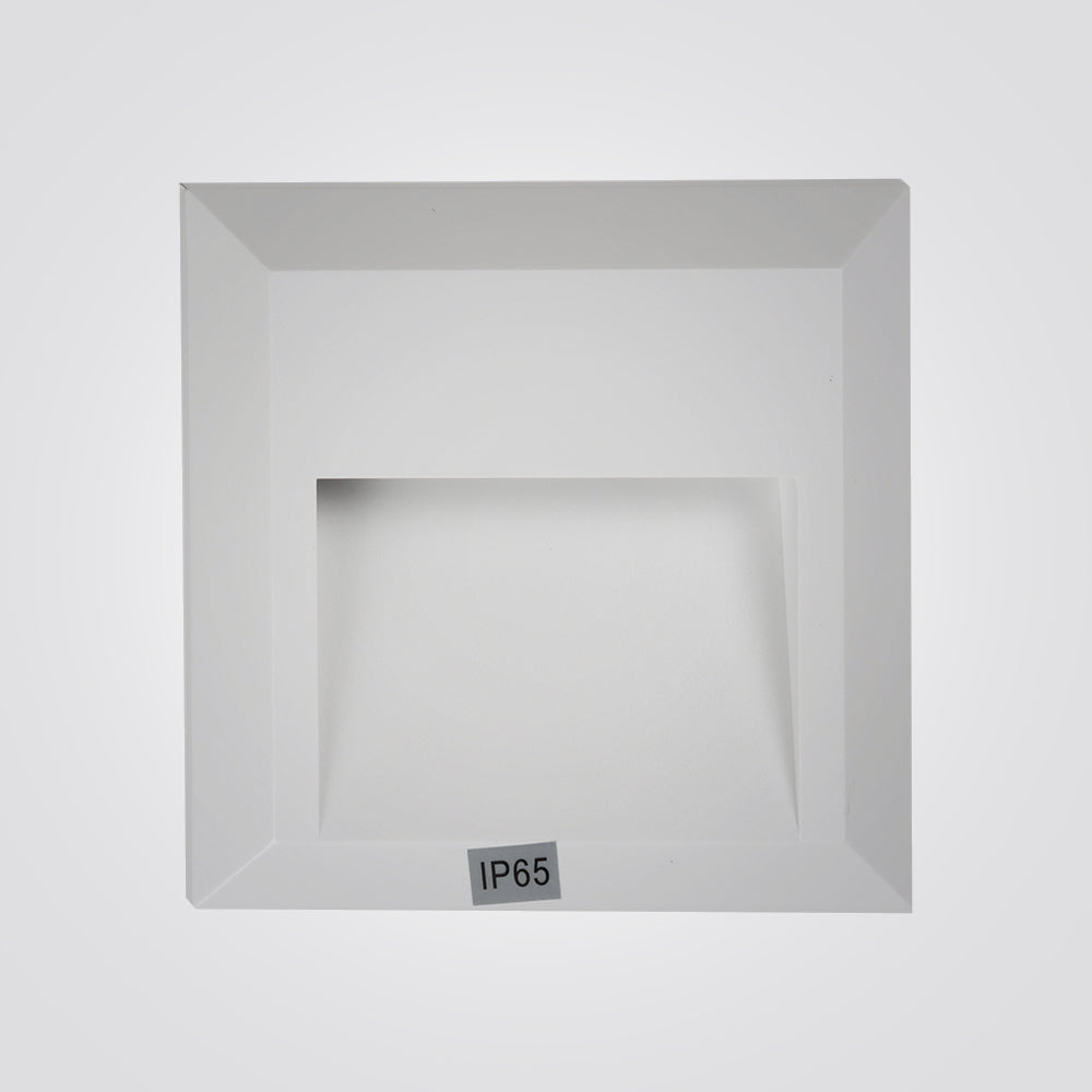 מנורת קיר חומה מרובע רפפה 3W| CCT| IP65| שחור| לבן| אפור