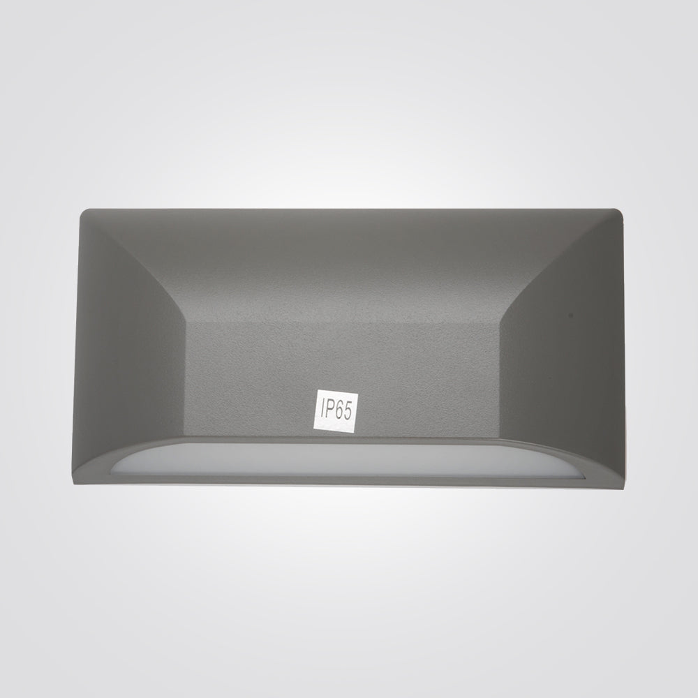 מנורת קיר חומה מלבני עופרי 6W| CCT| IP65| שחור| לבן| אפור