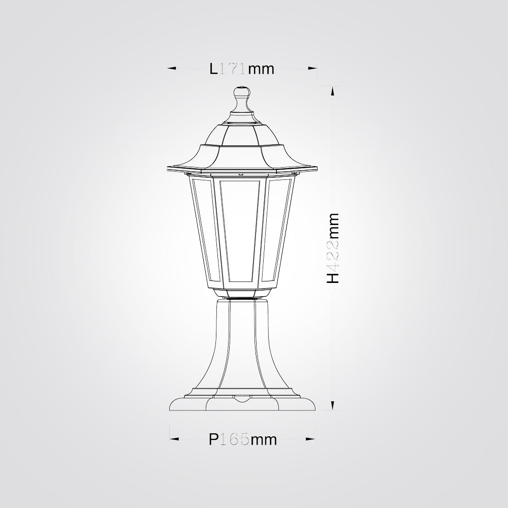עמוד תאורה חוץ לגינה מעקה עידו שחור| לבן