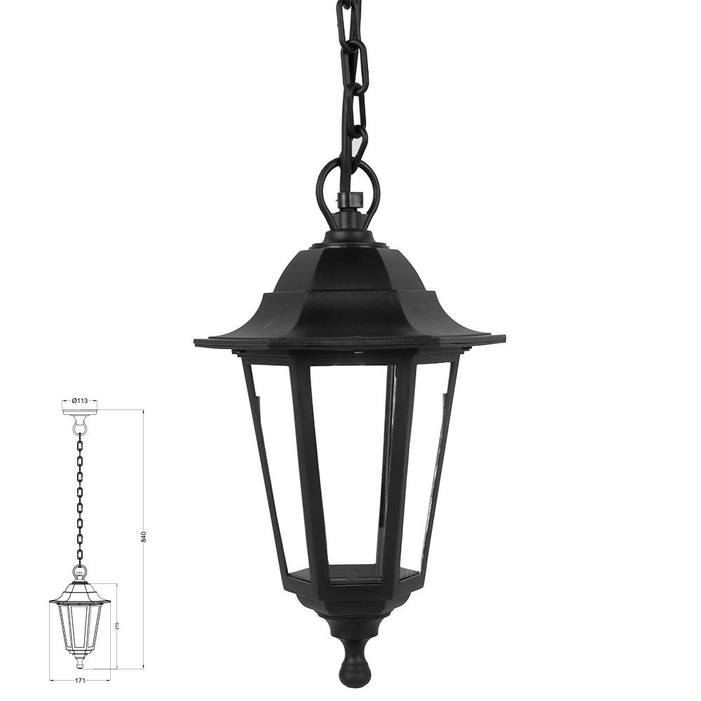 מנורת תלייה חוץ גינה עידו שחור| לבן