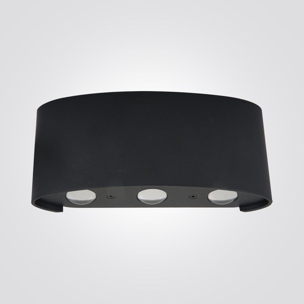 מנורת קיר גינה חוץ אפ-דאון לד רון שחור| לבן| זהב