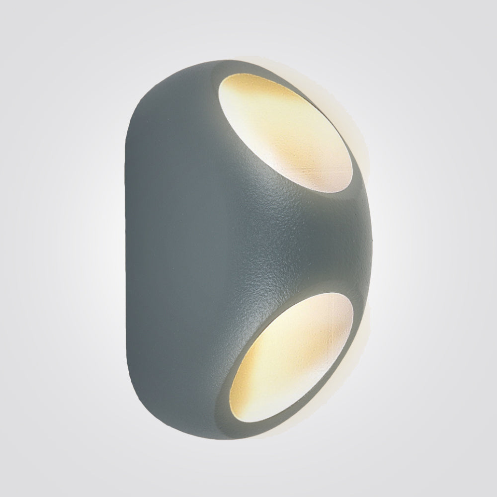 מנורת קיר גינה חוץ אפ-דאון לד רינאד | אפור