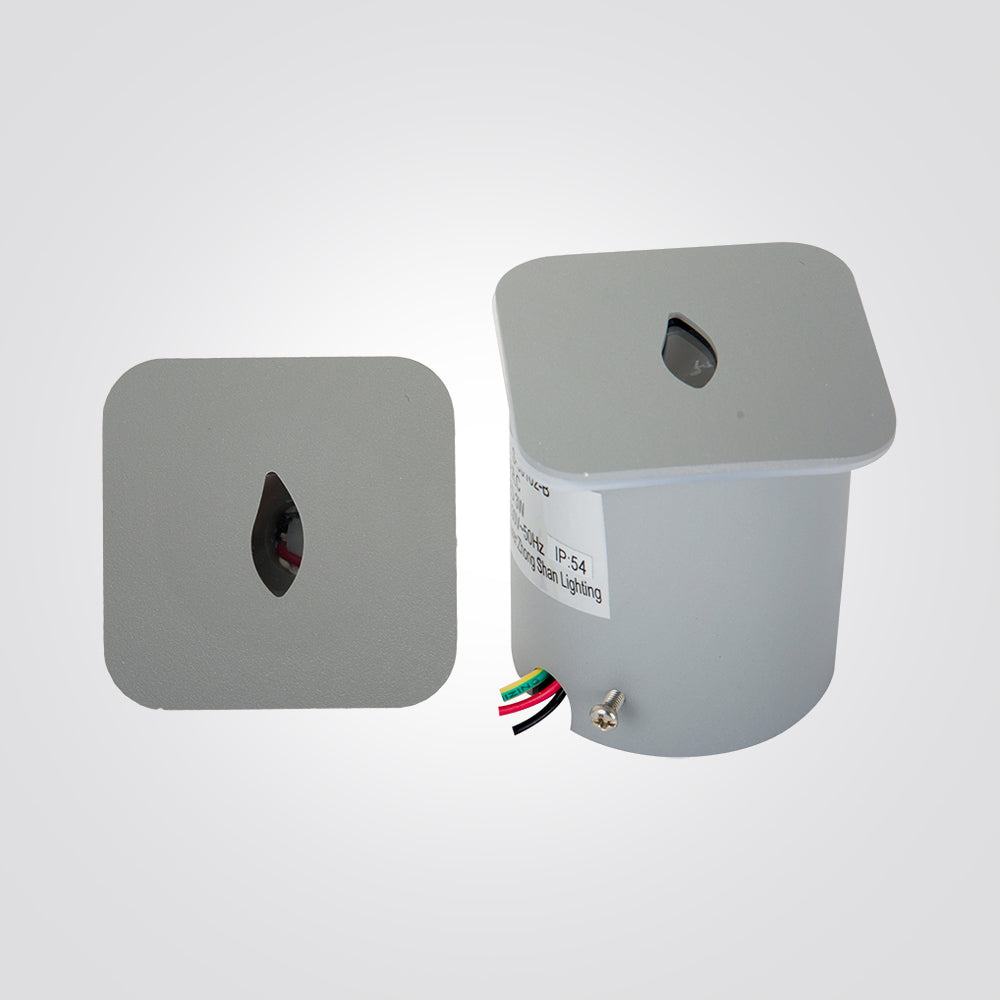 שקוע קיר לוזיאן מוגן מים לד 3W|3000K|כסף| IP54