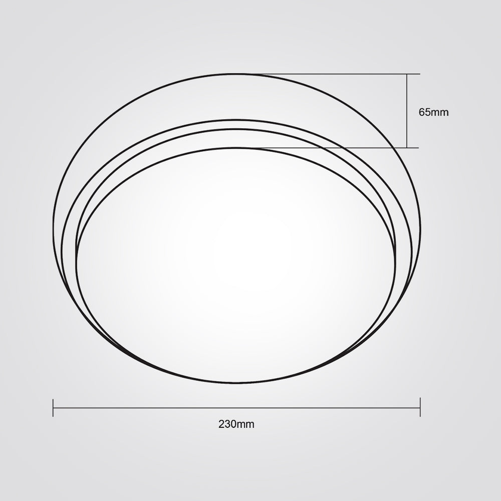 צמוד תקרה דוריה מוגן מים 24W| שחור|לבן| IP54| Φ23