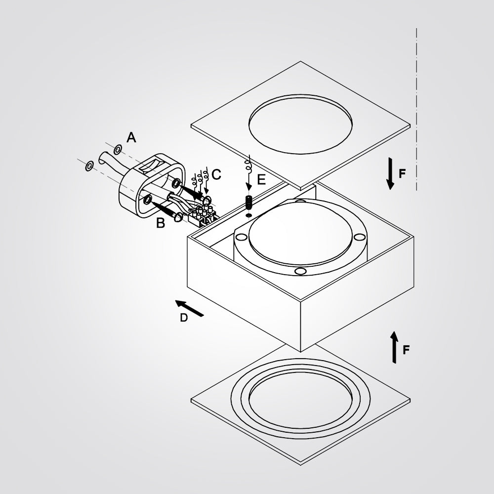 מנורת קיר גינה חוץ אפ-דאון לד גווד| שחור