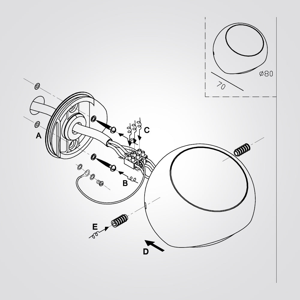 מנורת קיר גינה חוץ אפ דאון דגם| B