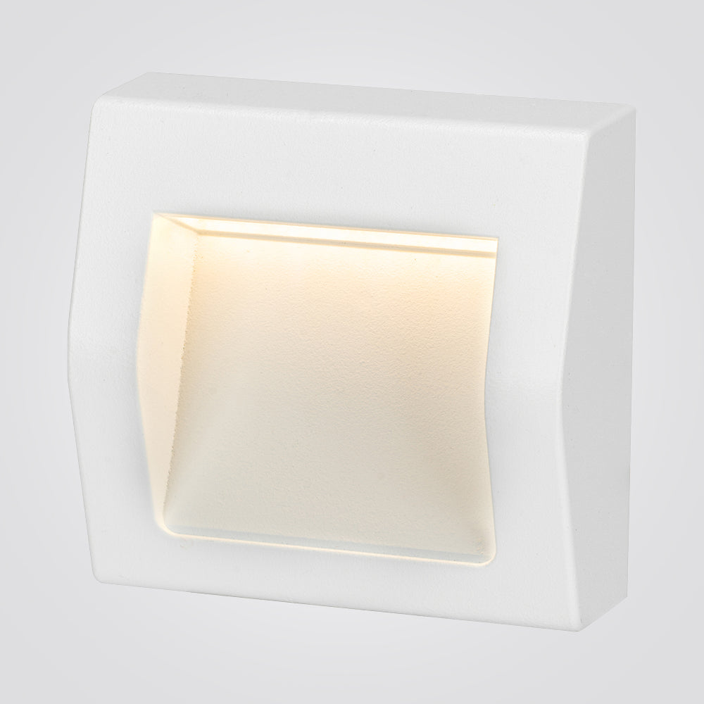 מנורת קיר חוץ שקוע חומה האן 3W| לבן