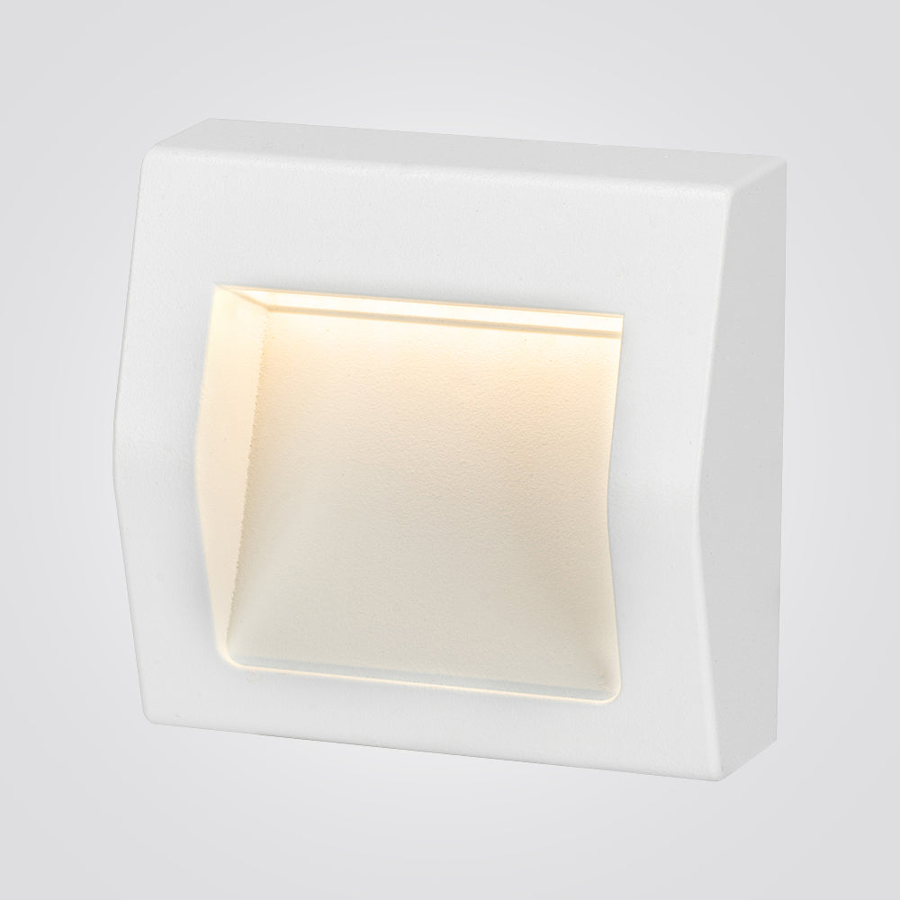 מנורת קיר חוץ שקוע חומה האן 3W| לבן