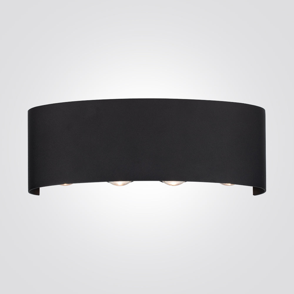 מנורת קיר חוץ אפ- דאון 2WX4| שחור| אפור כהה| IP54