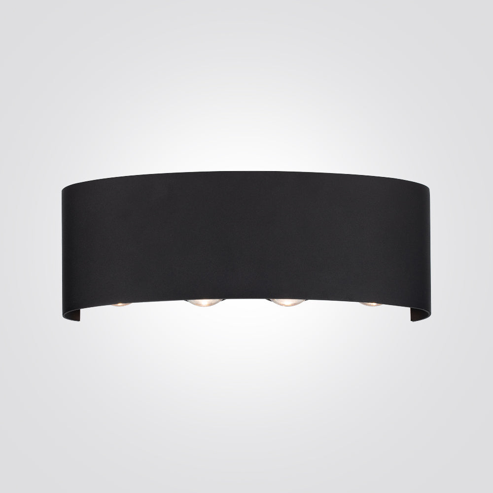 מנורת קיר חוץ אפ- דאון 2WX4| שחור| אפור כהה| IP54