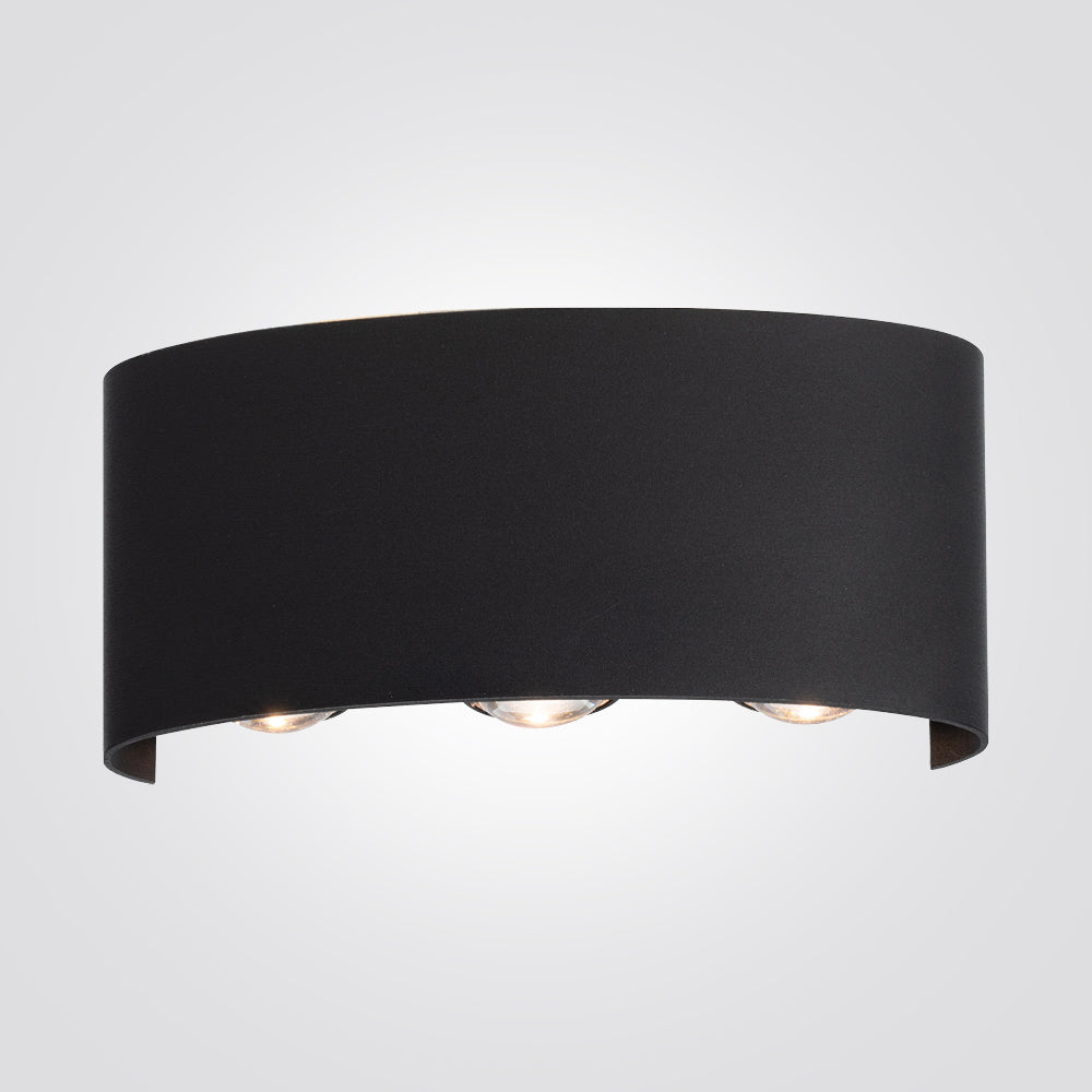 מנורת קיר חוץ אפ-דאון – 2x3W | שחור | 3000K