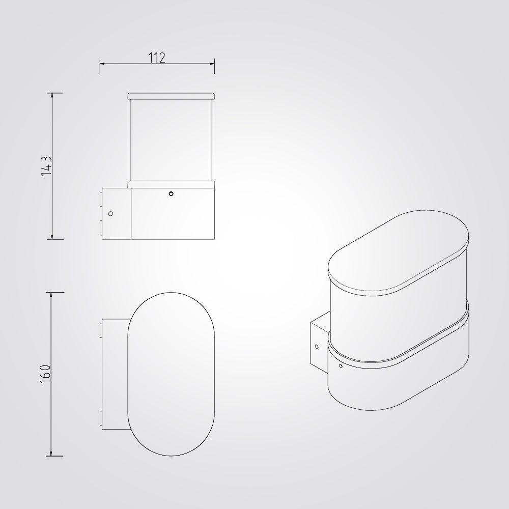מנורת קיר גינה חוץ לד בולארד