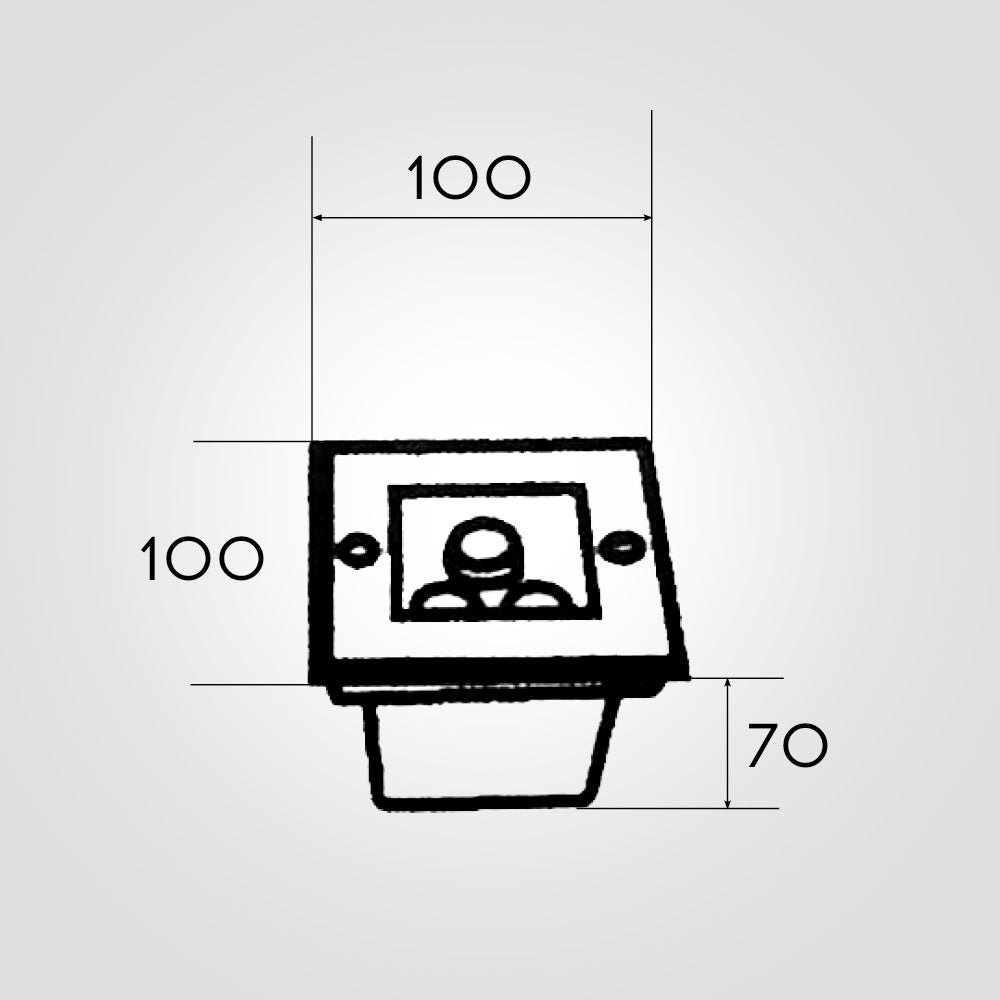 שקוע רצפה לד מרובע 3W| 12V| IP64