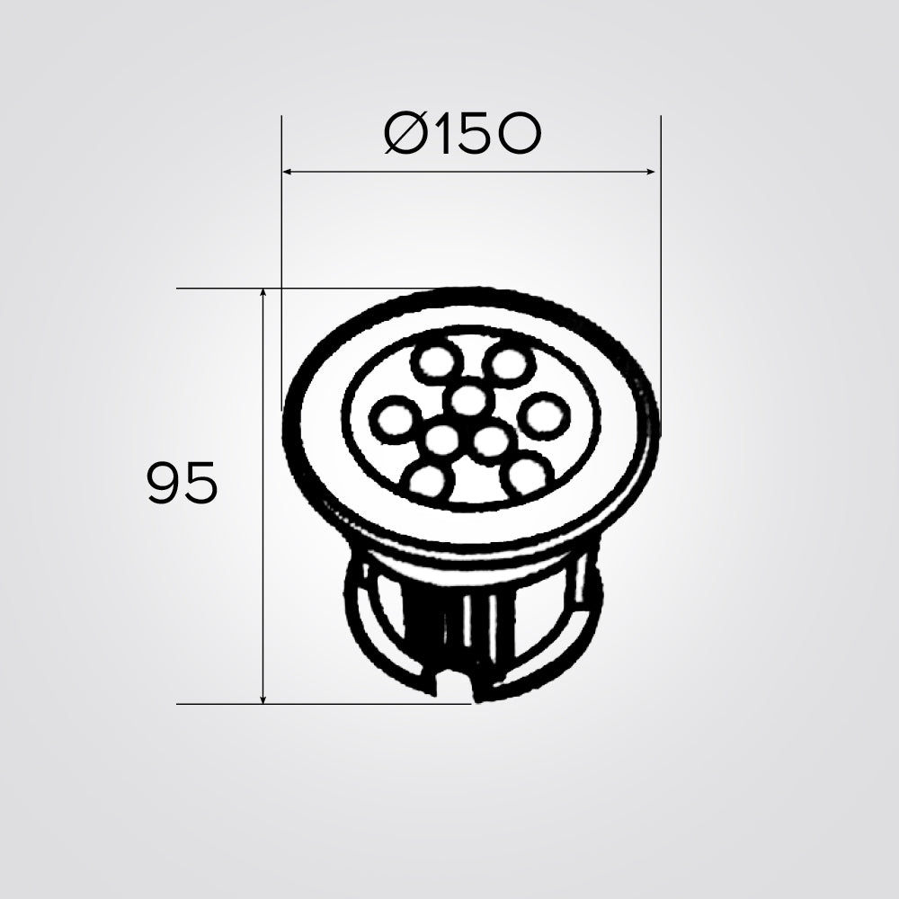 שקוע רצפה לד עגול 9W| 12V| IP65
