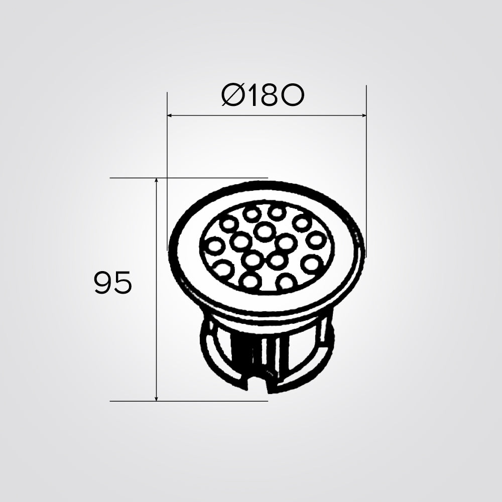 שקוע רצפה לד עגול 15W| 12V| IP65