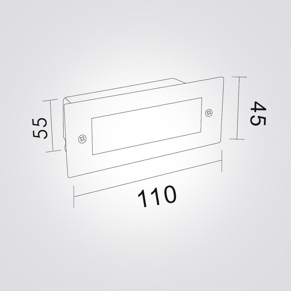 שקוע קיר חומה וויגס מוגן מים לד 2W| 12V| IP54