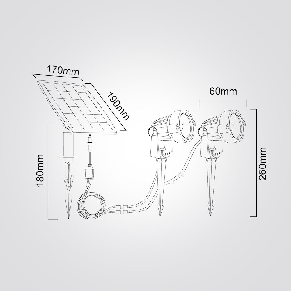דוקרן סולארי דיאגוו זוגי 2X5W| LED