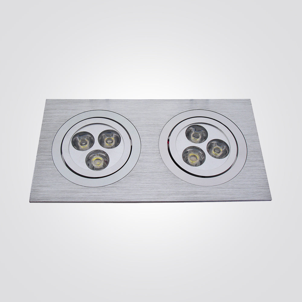 שקוע תקרה זיו לד זוגי ניקל מוברש