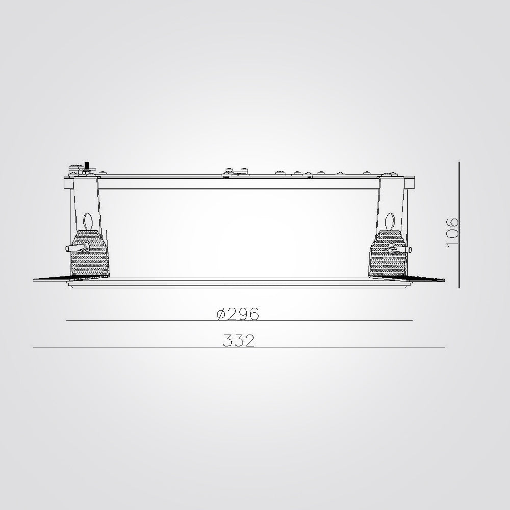 שקוע תקרה טרימלס חזי 25W|32W| 3000K| לבן