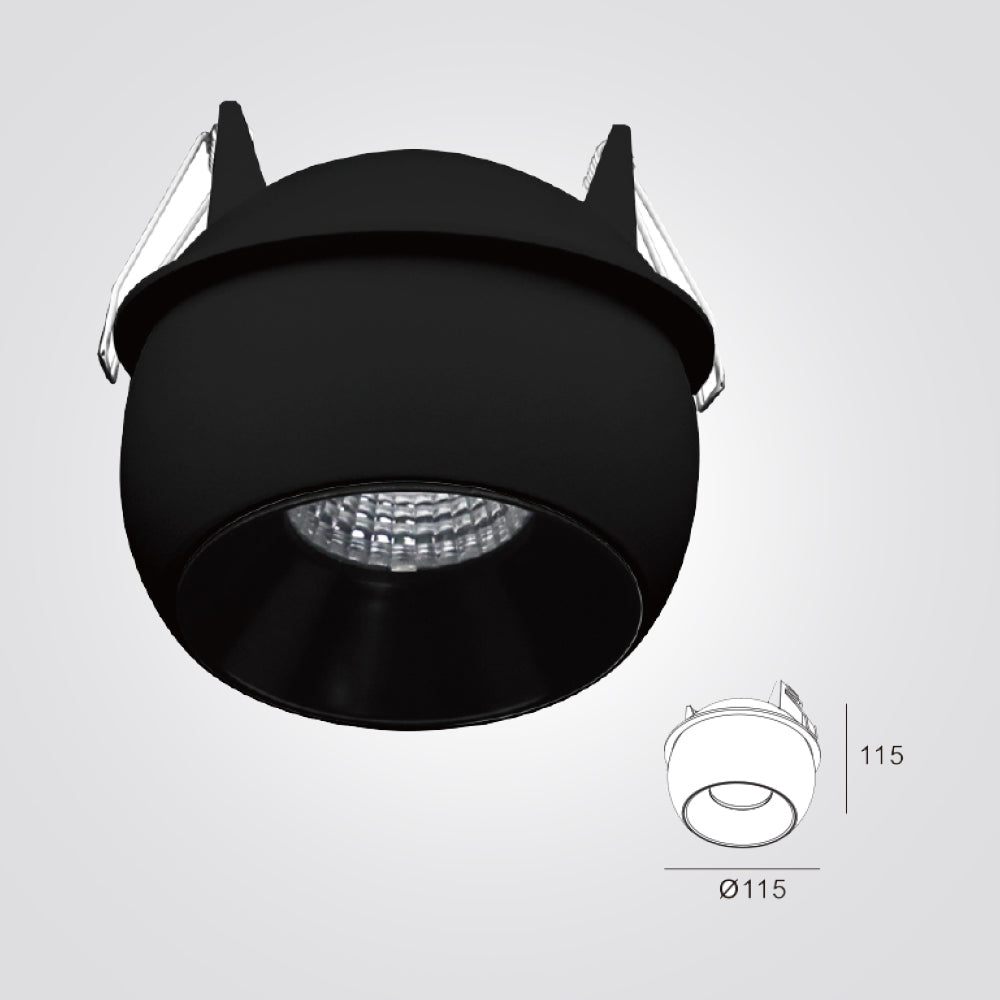 שקוע תקרה יוסי מתכוונן 360° 9.3W| 3000K| שחור| לבן