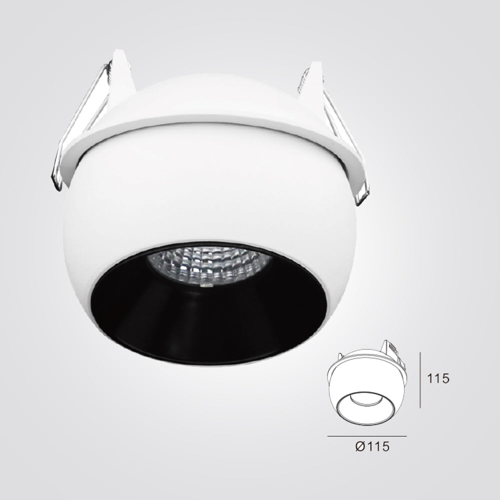 שקוע תקרה יוסי מתכוונן 360° 9.3W| 3000K| שחור| לבן